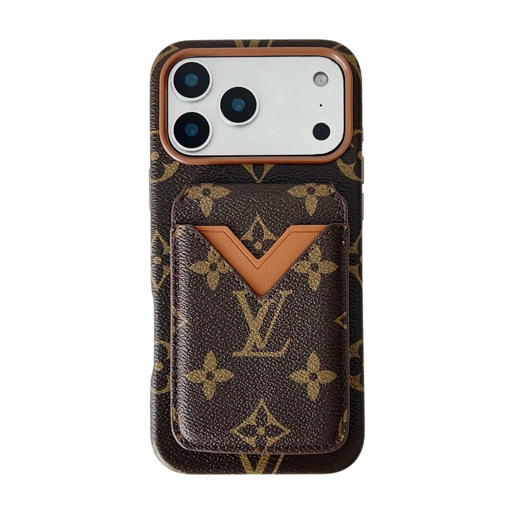 Magnet Card Holder Lv Iphone Case For 13-17 / Pro / Pro Max