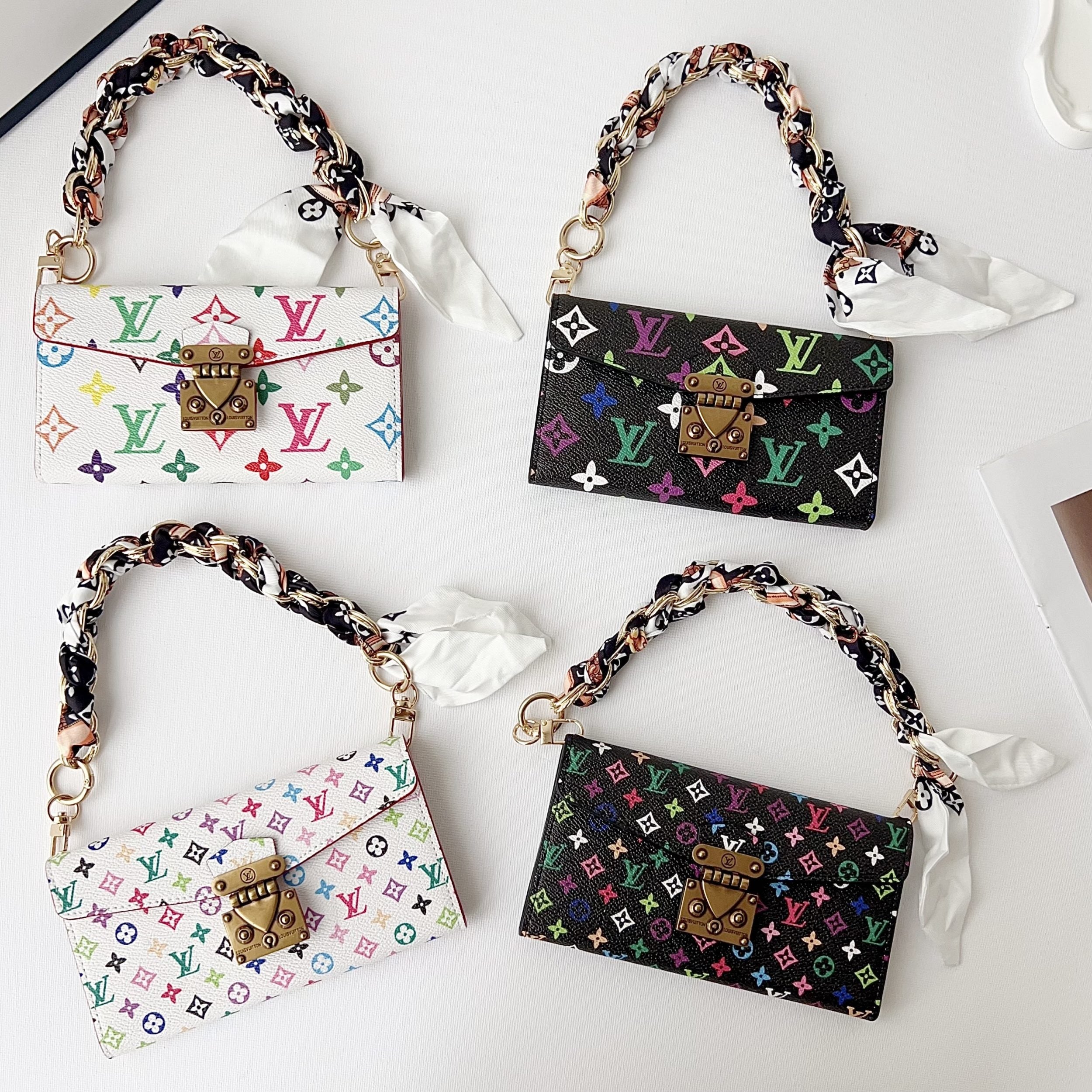 Multicolor Lv Style Crossbody Case Wallet For 13-17 / Pro / Pro Max