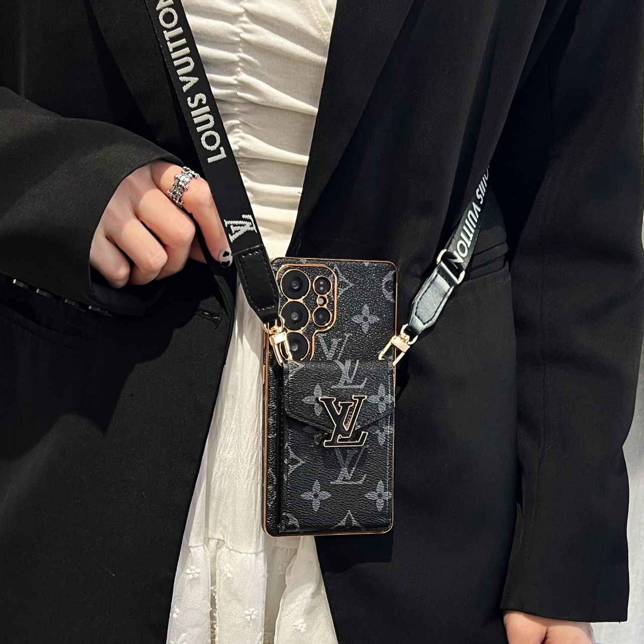 Crossbody Lv Card Holder Samsung Galaxy Phone Case S22-26 Ultra Plus