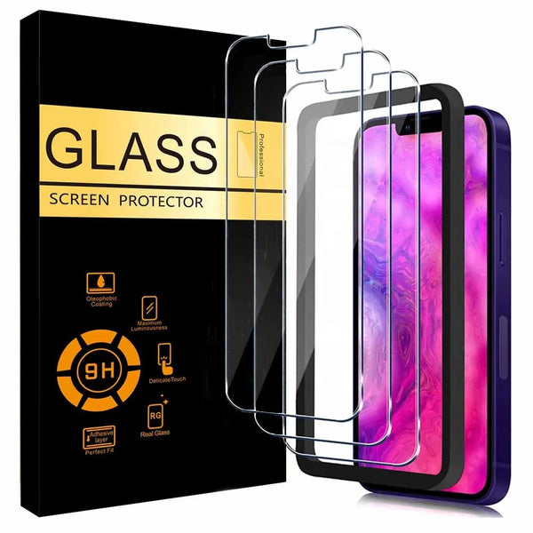 Tempered Glass Screen Protector For Iphone 11 12 13 14 15 16 Pro Max Plus Series (3Pcs)