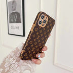 Lv Monogram Iphone Case Brown Pattern 11 12 13 14 15 16 Series