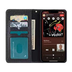 Red Denim Leather Wallet Flip Case Kickstand Function Iphone X 11 12 13 14 15 16 Pro Max Plus