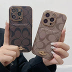 Luxury Coach Phone Case Card Slot For Iphone 11 12 13 14 15 16 Pro Max Plus