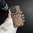 Luxury Coach Phone Case Card Slot For Iphone 11 12 13 14 15 16 Pro Max Plus