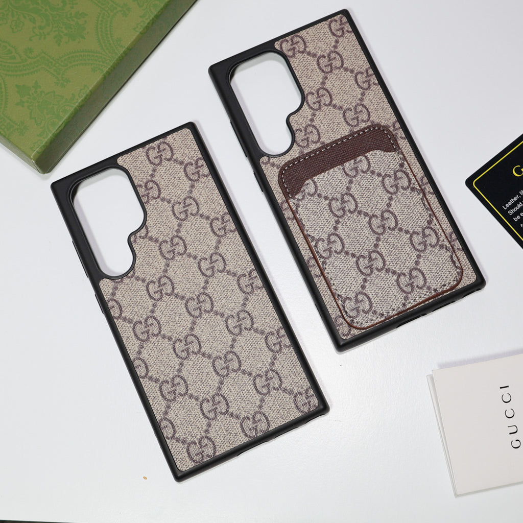 Gucci Samsung Galaxy Phone Case Card Slot For S22 23 24 25 26 Ultra Plus Series