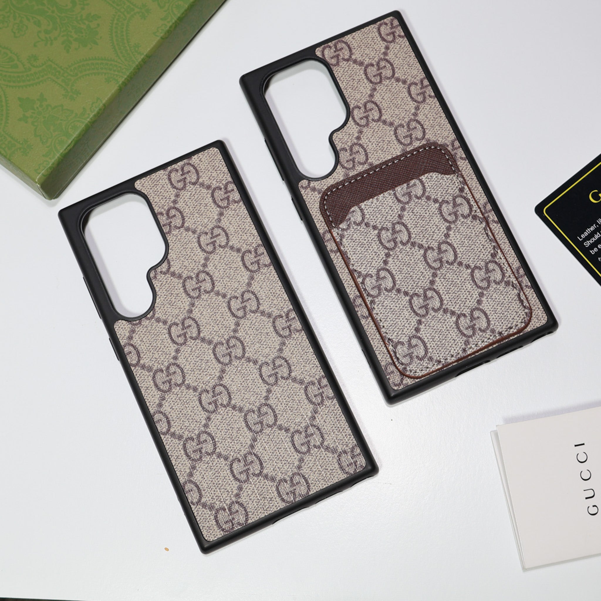 Gucci Samsung Galaxy Phone Case Card Slot For S22 23 24 25 26 Ultra Plus Series