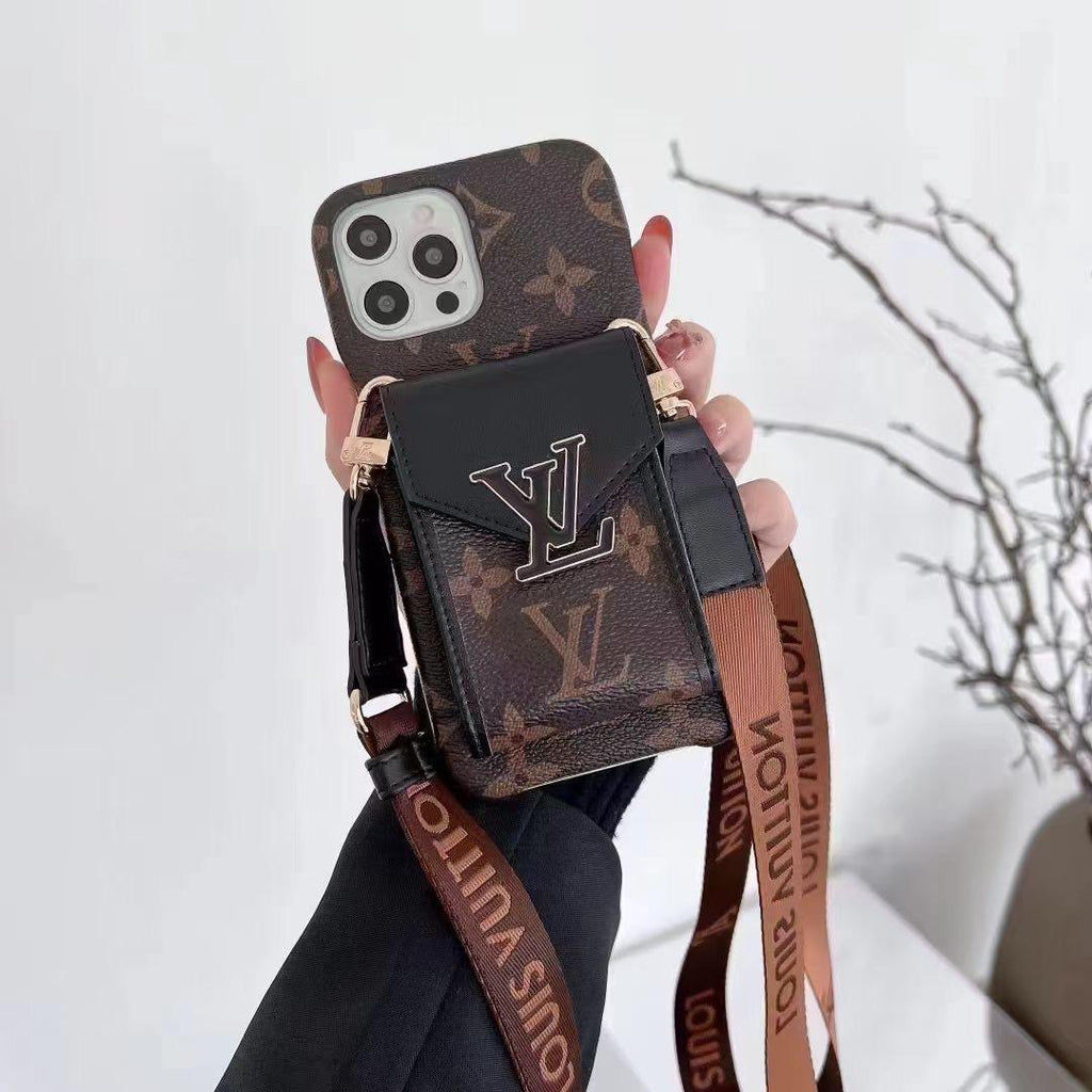 Iphone Case Louis Vuitton Style Crossbody For 11 12 13 14 15 16 Pro Max Plus Series