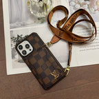 Iphone 16 Lv Case 15 14 13 12 Pro Max Plus Crossbody Wallet