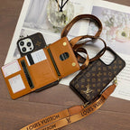 Iphone 16 Lv Case 15 14 13 12 Pro Max Plus Crossbody Wallet