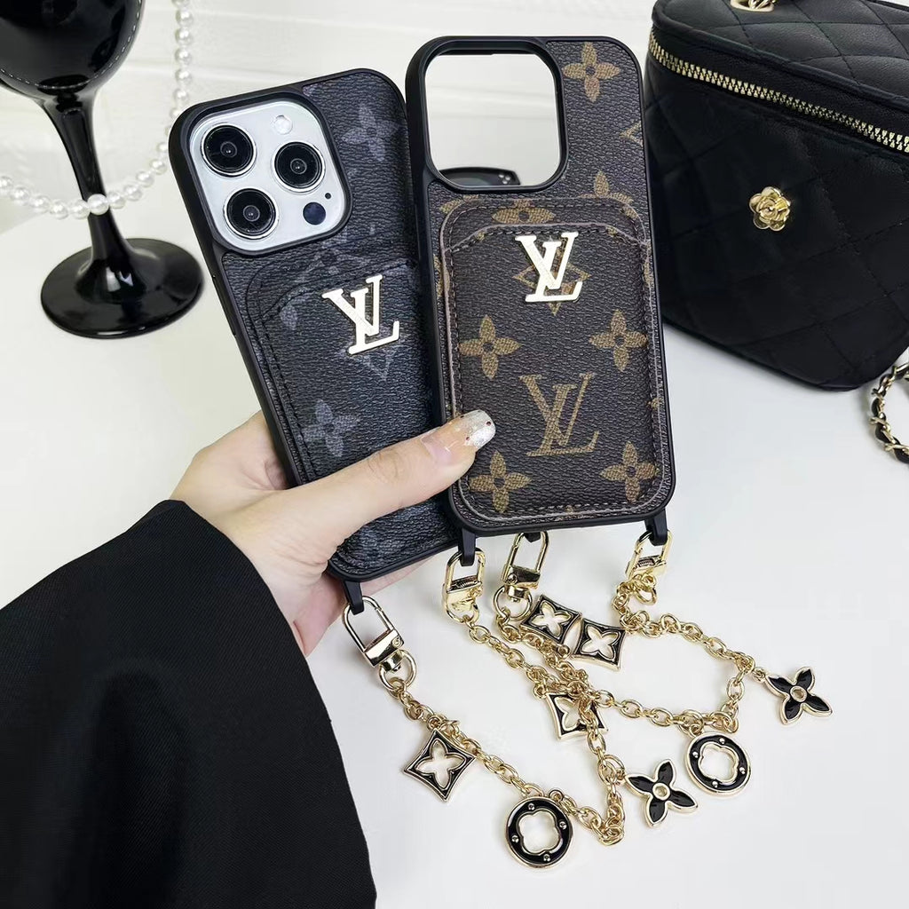 Lv Monogram Card Holder Case Wallet For Iphone 11 12 13 14 15 16 Pro Max Plus