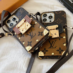 Lv Monogram Crossbody Phone Case For Iphone 11 12 13 14 15 16 Pro Max